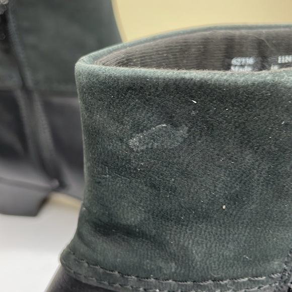 CLARKS Black Leather Ankle Boots INGALLS NILE Padded Footbed Low Wedge Heel 11 - Picture 12 of 16